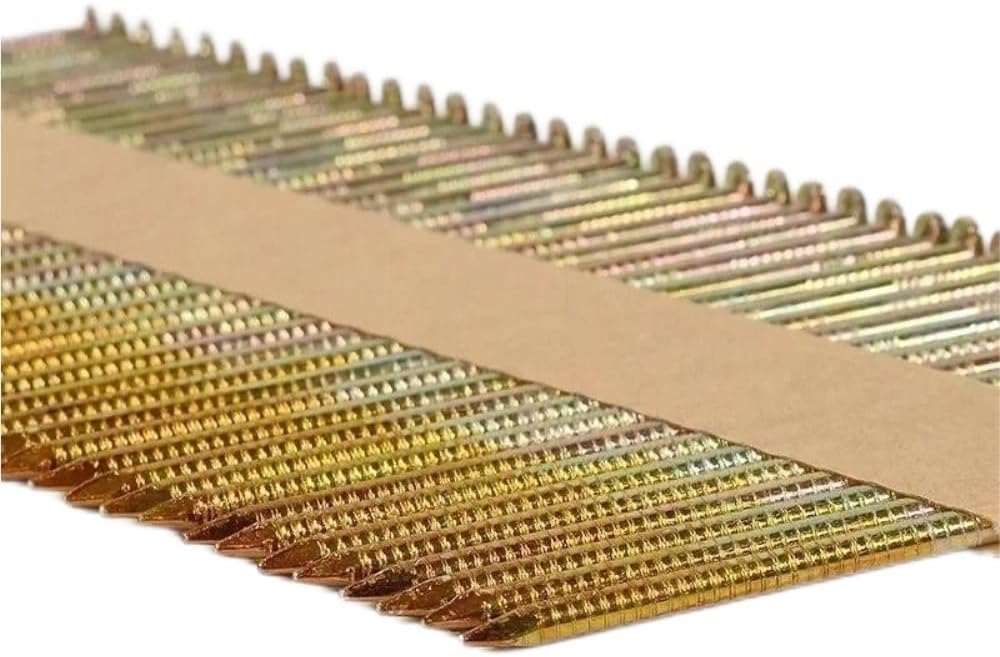 Galvanized 34 Degree D-Head Framing Nails, Length 70-90mm Galvanized Strip Nails for Home Improvement(88mm)