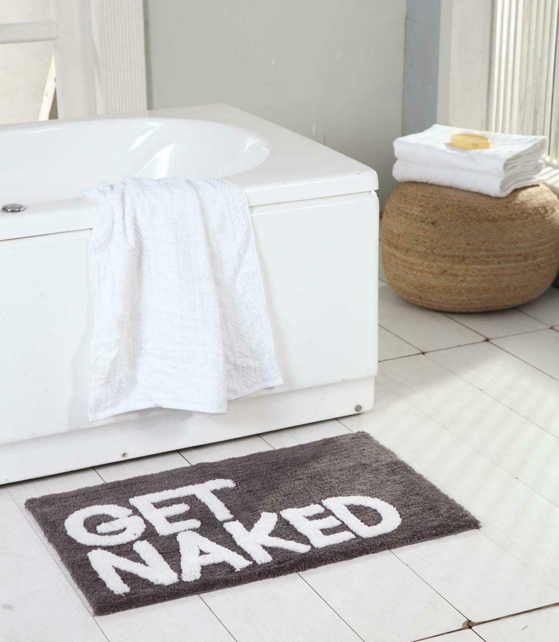 RA-HOMESTORE® Super Soft Grey Get Naked Bath Mat, A Luxurious Bathroom Essential
