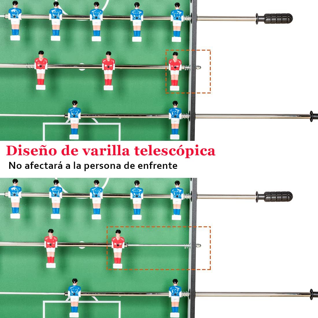 HLC Mesa Multijuegos 4 en 1 Plegable Fútbol Billar Snooker Tenis de Mesa Hockey