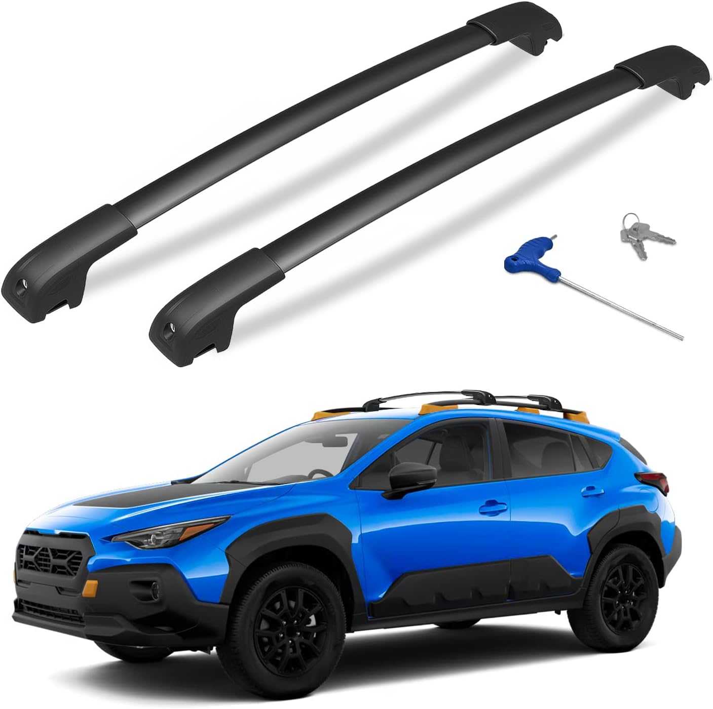 300lbs Lockable Roof Rack Cross Bars Fit for Subaru Crosstrek Wilderness 2024 2025 2026, Aluminum Heavy Duty Roof Rails Crossbar for Rooftop Cargo Bars Luggage Bike Kayak Snowboard Racks G-Compatible with Crosstrek Wilderness 2024-2026