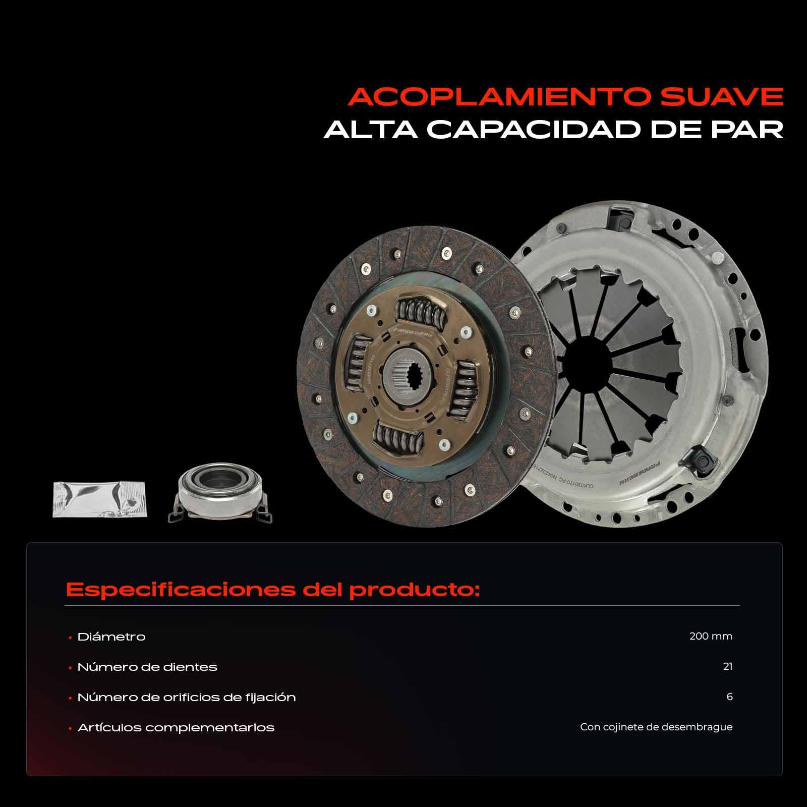 Frankberg Kit de embrague 620059660 | Compatible con: MR 2 I AW1, Carina II Kombi T17, C.o.r.o.l.l.a Compact E11, Carina II Saloon T15, Celica Liftback T16