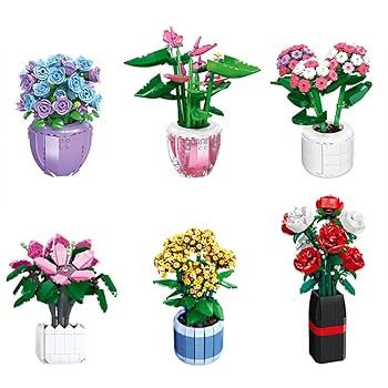 Powerbrick Flower Hydrangea Bouquet Vase Bricks Model