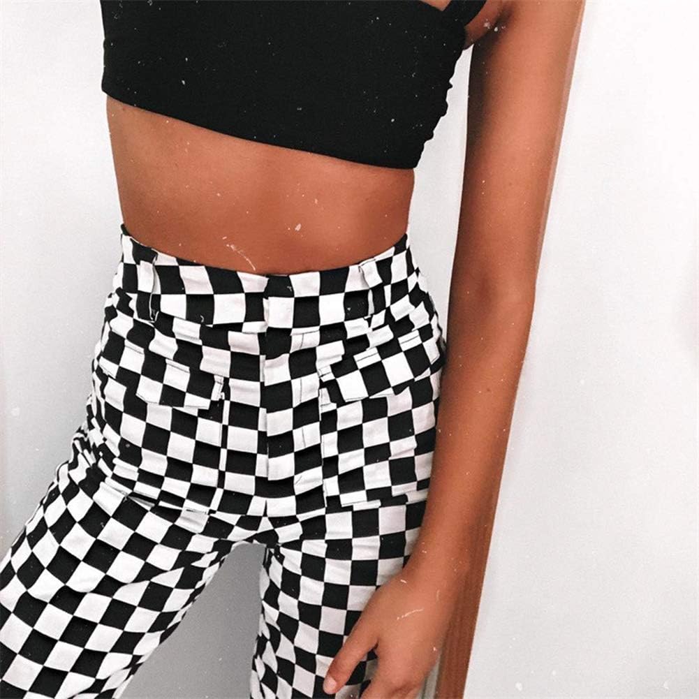 Women's Checkered Jogger Cargo Pants High Waist Slim Fit Outdoor Sweatpants - Image 6