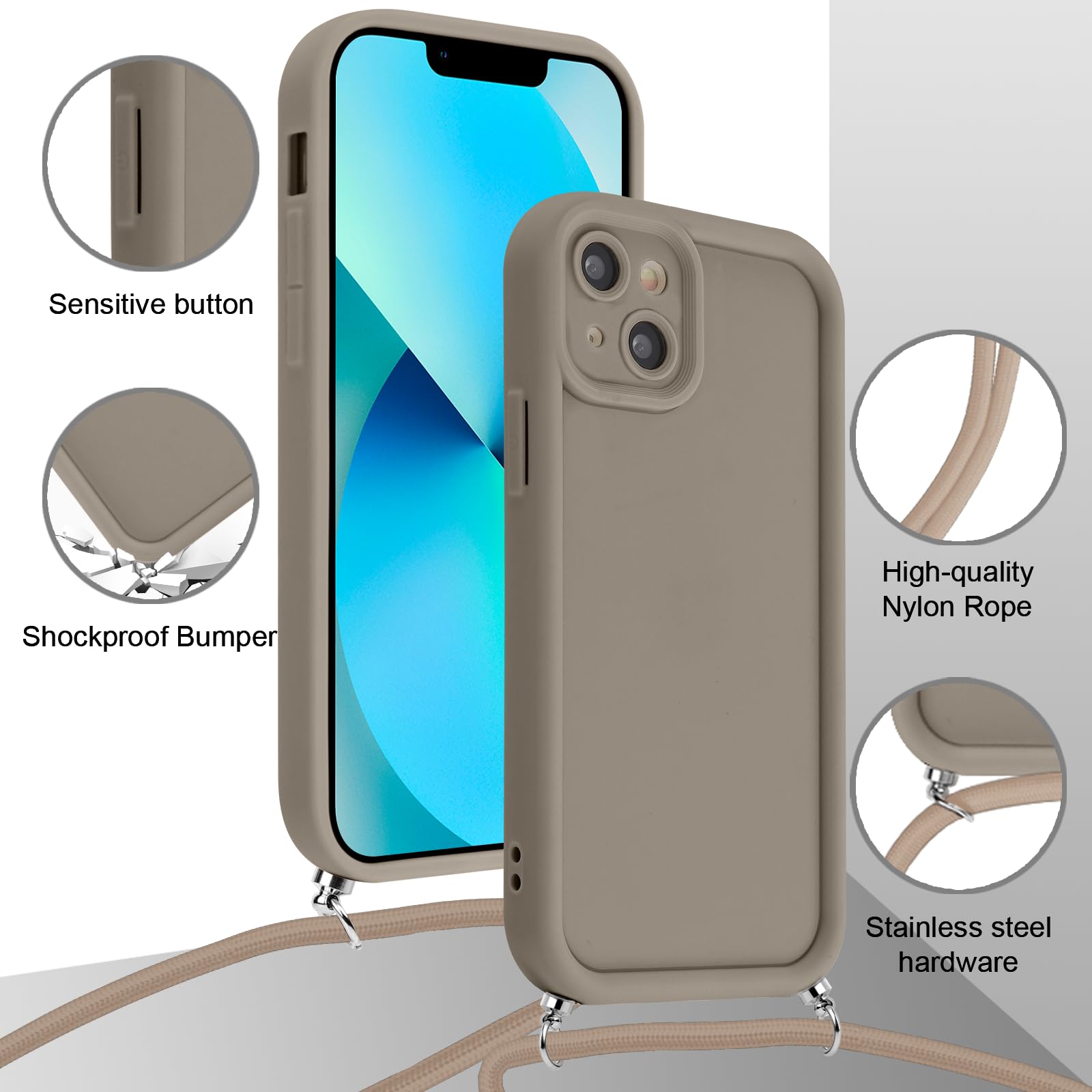 YAMCCCSE Custodia per Cellulare Girocollo per Vivo V40 5G Tracolla