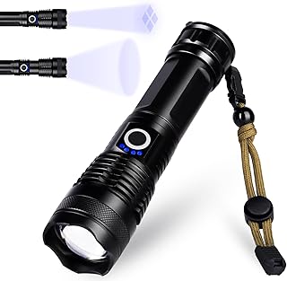 Rechargeable Adjustable Focus Flashlights, Super Bright LED Powerful Flashlight High Lumen of up to 1000 Feet with 5 Modes, Zoomable,Type-C Brightest Flash Light for Camping Emergency Outdoor Gifts