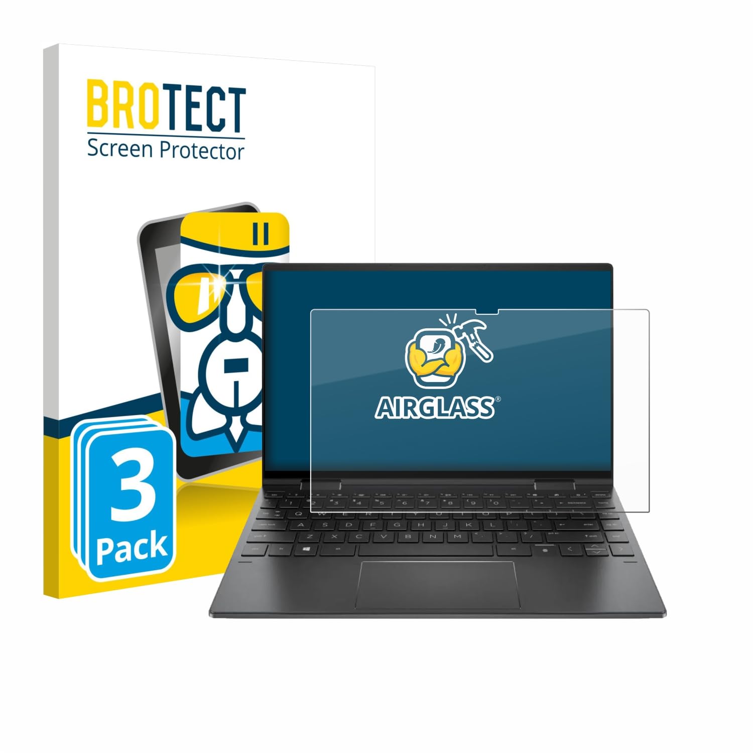 brotect Pellicola Protettiva Vetro per HP Envy x360 Convertible 15,6" Protezione Schermo (3 Pezzi) [Durezza Estrema 9H, Chiaro]