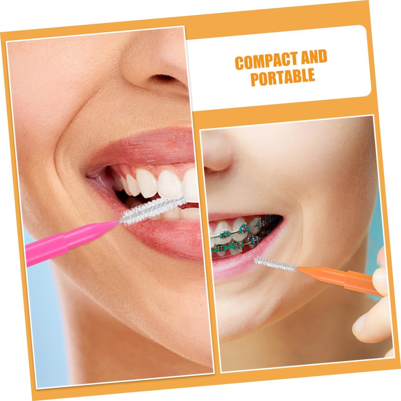 OUNONA 50pcs Interdental Brush Tooth Cleaning Tools for Oral Care Material for Braces and Ages