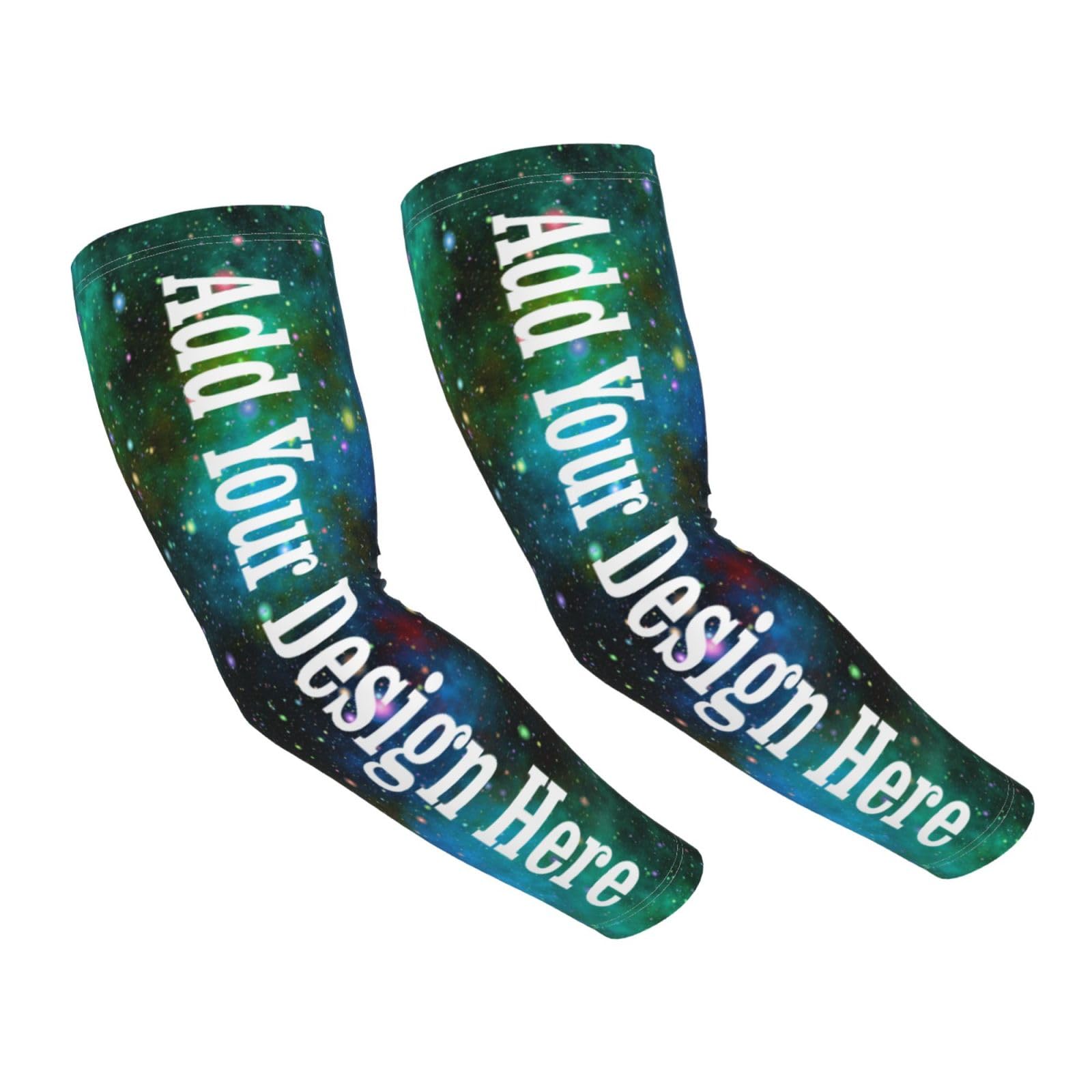 GRAXILON Custom Arm Sleeve Personalized with Number Name Photo Elastic Breathable Sleeves Covers for Men Women, Gold