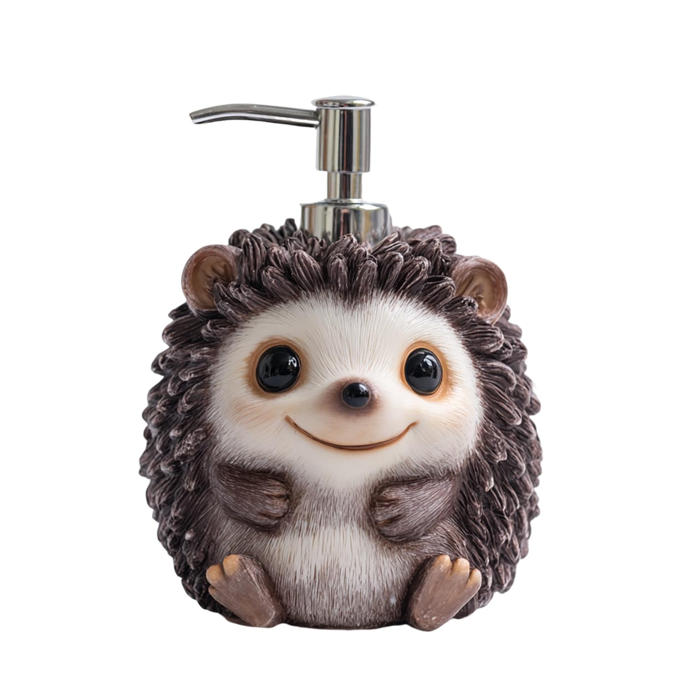 SOCOSY Dispenser di sapone a forma di riccio in resina, dispenser di sapone per le mani con pompa, bottiglia di sapone liquido per le mani per il bagno