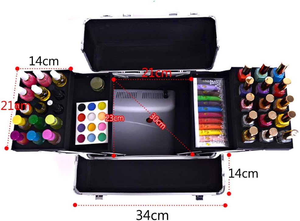 Professional Trolley Cosmetic Case Large Capacity Multi-Layer Expandable Tray 4 Universal Wheel with Brake for Nail Salon,2