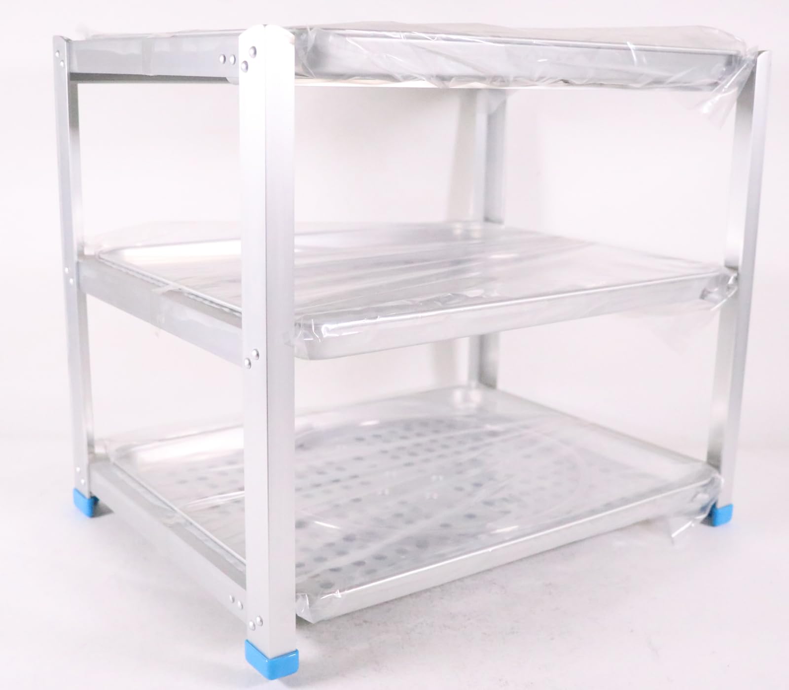 アルマイト 三段式ウォーターグラストレイ 水切盆 中 代引不可 中尾