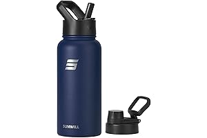 SUNWILL Strawless Insulated Water Bottle