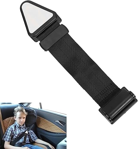 Ajustador de cinturón de seguridad negro para niños, ajuste de cinturón de seguridad de asistencia simple para hombros y cuello, restrictor de