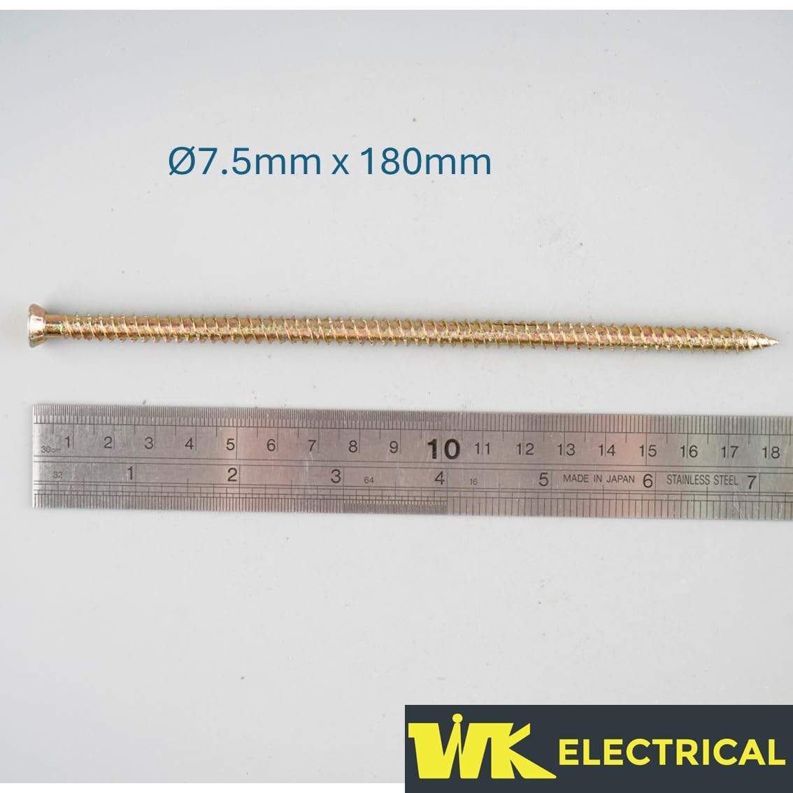 Vis béton avec embouts Torx - Vis à maçonnerie à tête fraisée zinguée pour brique et béton - Pas besoin de chevilles murales - Fixations robustes - 7,5 mm - Lot de 100 (7,5 mm x 180 mm