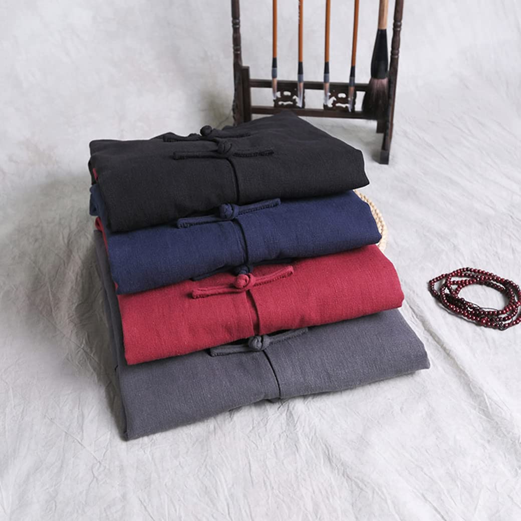 Giacca Uniforme di Cotone Tai chiude per Piumino da Uomo Hanfu Vestiti di Arti Marziali Cinesi Tradizionali Kung fuform Blue-XXL
