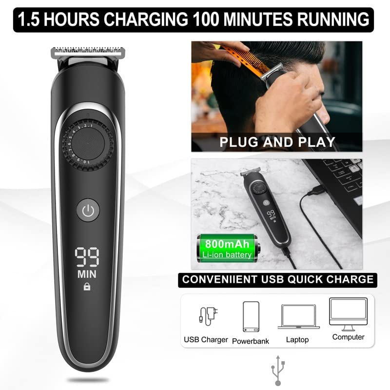 Miniatura 3 de CRIVERS Cortadora de pelo para hombres, cortadora de pelo profesional de peluquería con cable para barba, para hombres, eléctrica, 100-240 V,