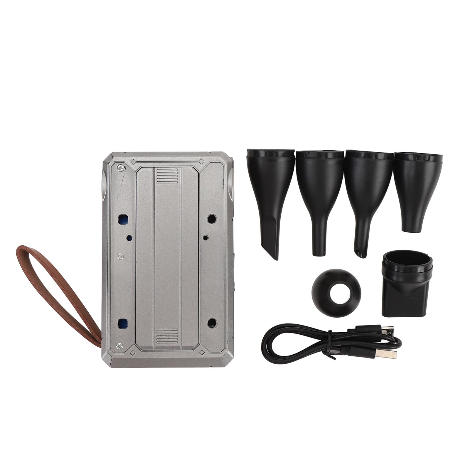 Mini Turbo Jet Fan, Powerful Cordless Blower with Power Bank & LED Light for Car Detailing, PC & Camera Cleaning, 4-Speed