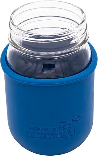 Miniatura 9 de Mason Jar Lifestyle - Pinta de boca regular, fundas de silicona de 16 onzas para proteger la bola, Kerr y tarros de conservas (2, rojo cereza)