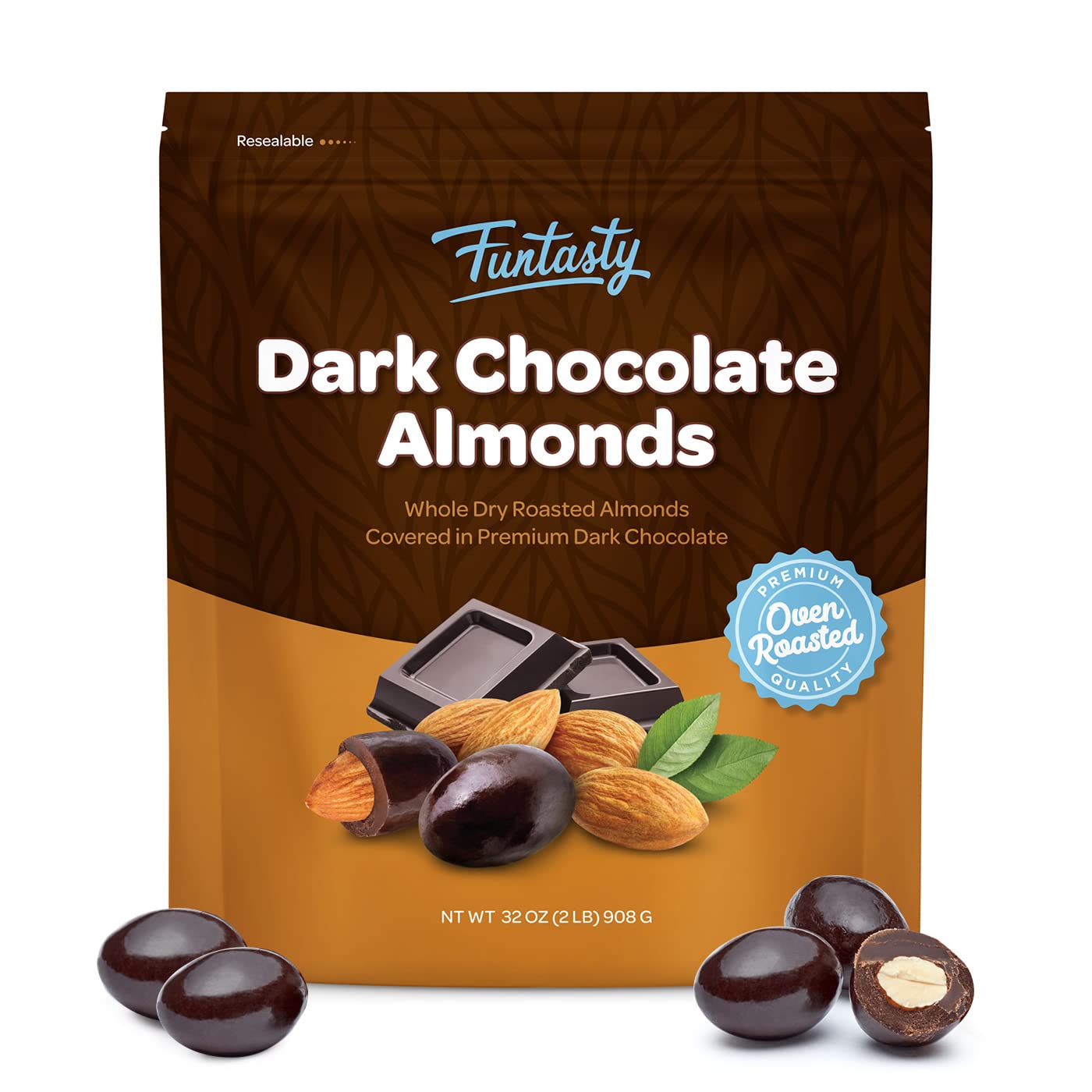 Dark Chocolate Covered Almonds Candy, 2-Pound Pack