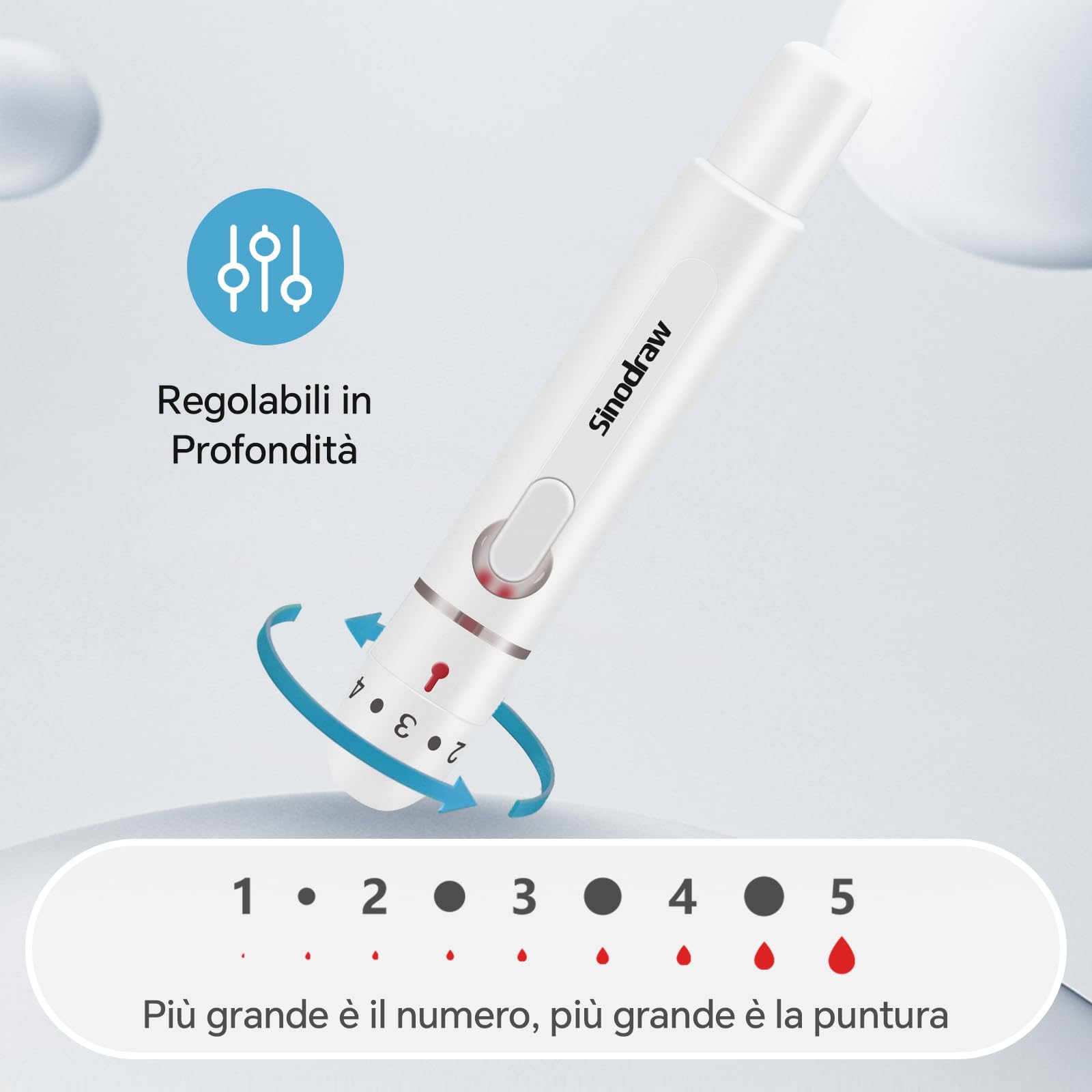 Sinocare Misuratore Glicemia Glucometro, Test della glicemia e annunci vocali, Contiene 25 strisce per glicemia e 25 Lancatte, Safa AQ Voice
