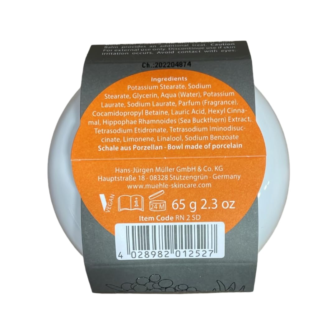 MÜHLE SHAVE CARE Porcelain Dish incl. Sea Buckthorn Shaving Soap 65g