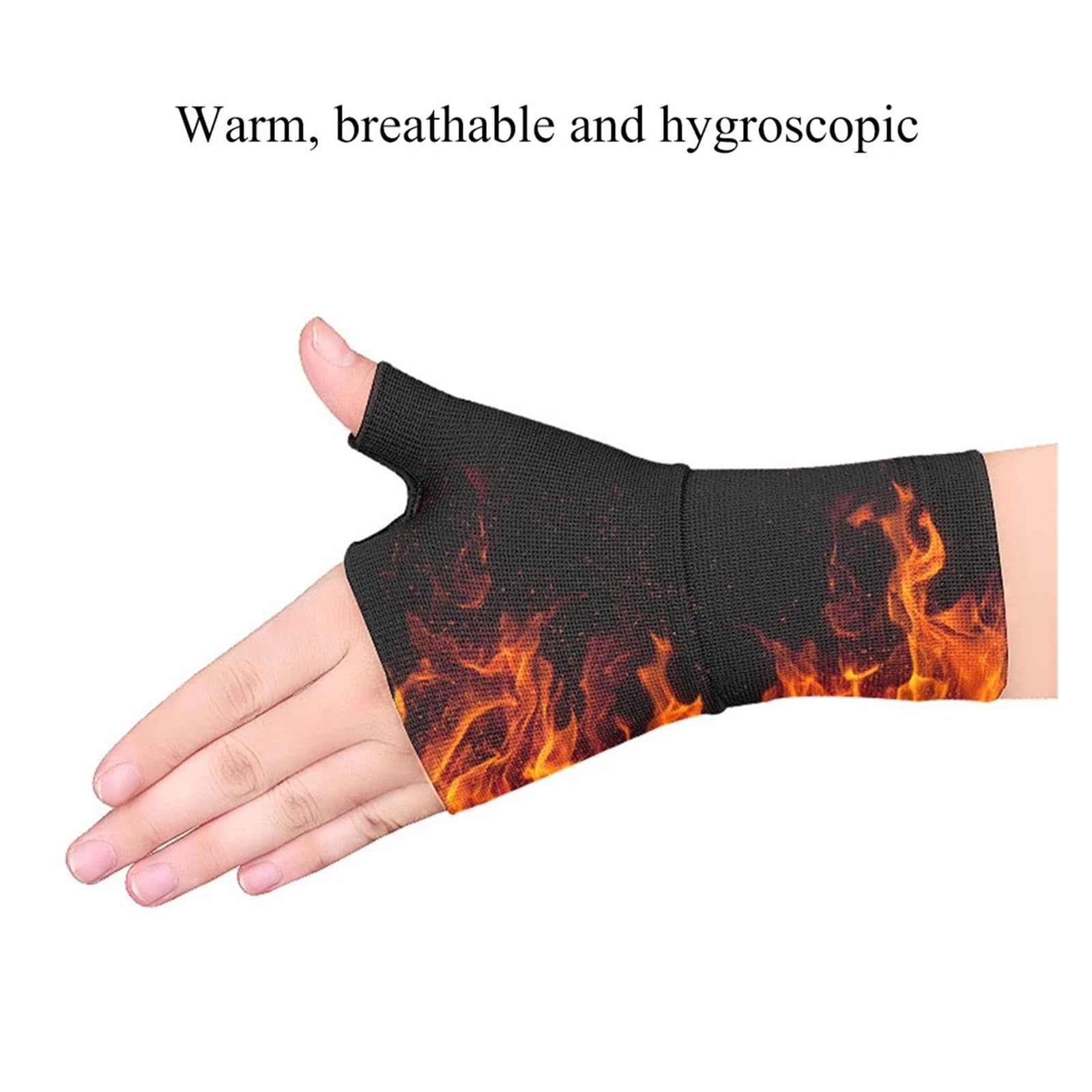 Handgelenkstütze 1 Paar Kompressions-Arthritis-Handschuhe, Handgelenk- und Daumenstützhülse for Unisex(Black,M)