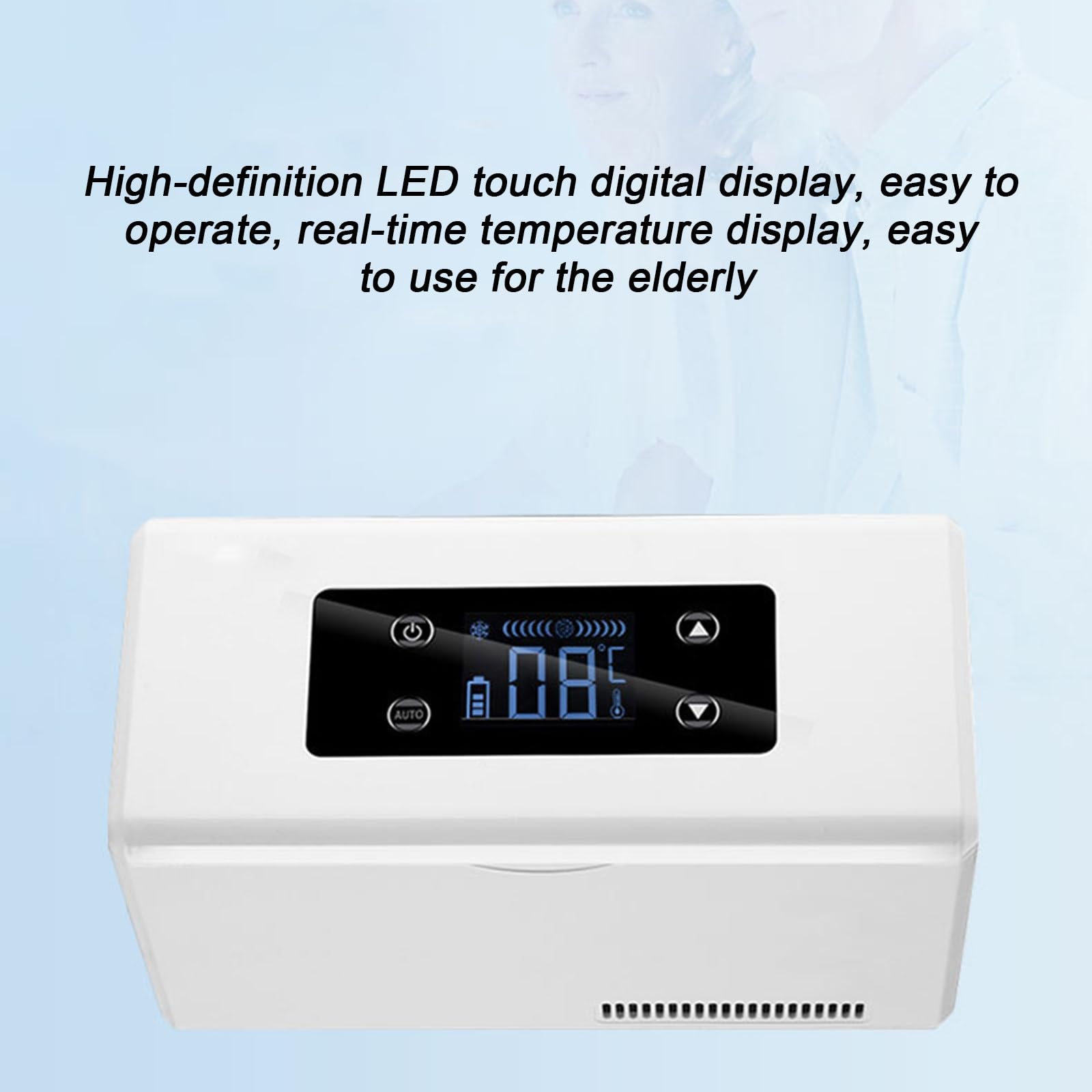 NYANS Refrigerador de Insulina para Automóvil, con Temperatura Constante Inteligente de 2-8℃ y Pantalla LED HD, Tiempo de Trabajo de 6-8 Horas, Enfriador de Medicamentos Portátil,2 Battery