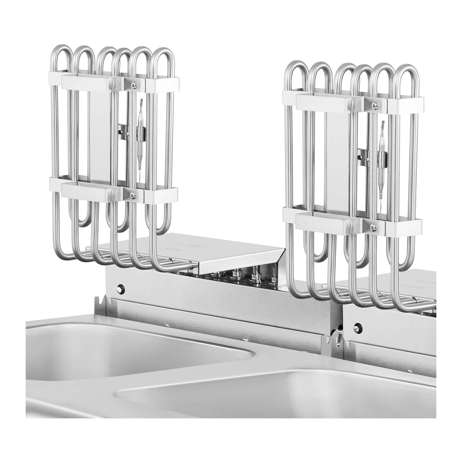 Royal Catering Doppel-Elektro-Fritteuse mit Unterschrank 2 x 16 l (2 x 10 l Öl) 10 000 W 400 V Ablasshahn Kaltzone Gastro-Fritteuse