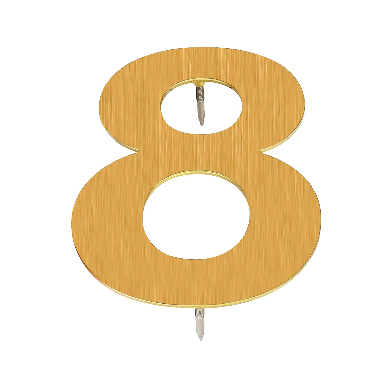 McKay Metals 10 Inch High Modern Floating House Numbers-Premium, Designer Quality Stainless Steel Home/Business Address Number| Easy to Install, Brass