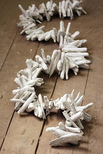 Kalalou PFR1221 Transitional White-Washed Garland in White Finish, 72.00 inches