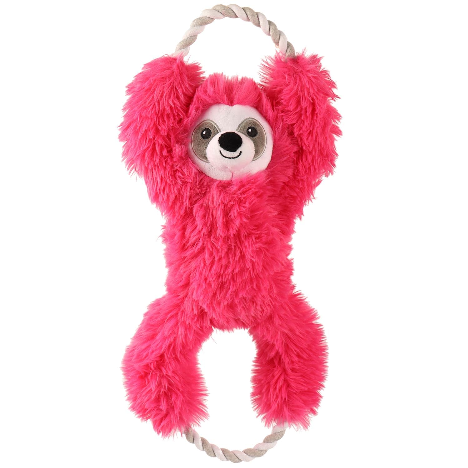 BargainsMania On Safari Rope Dog Toy - Entertain Your Furry Friend With Endless Safari Fun - This Rope Dog Toy Is Stimulating To Pups With Its Crinkly And Squeaky Sensory Features (Pink Sloth)