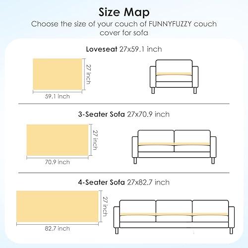 Miniatura 6 de Funda protectora para sofá para perro, funda de sofá para sofá, terciopelo suave, antideslizante, lavable (gris, 27.6 x 59.1 pulgadas)