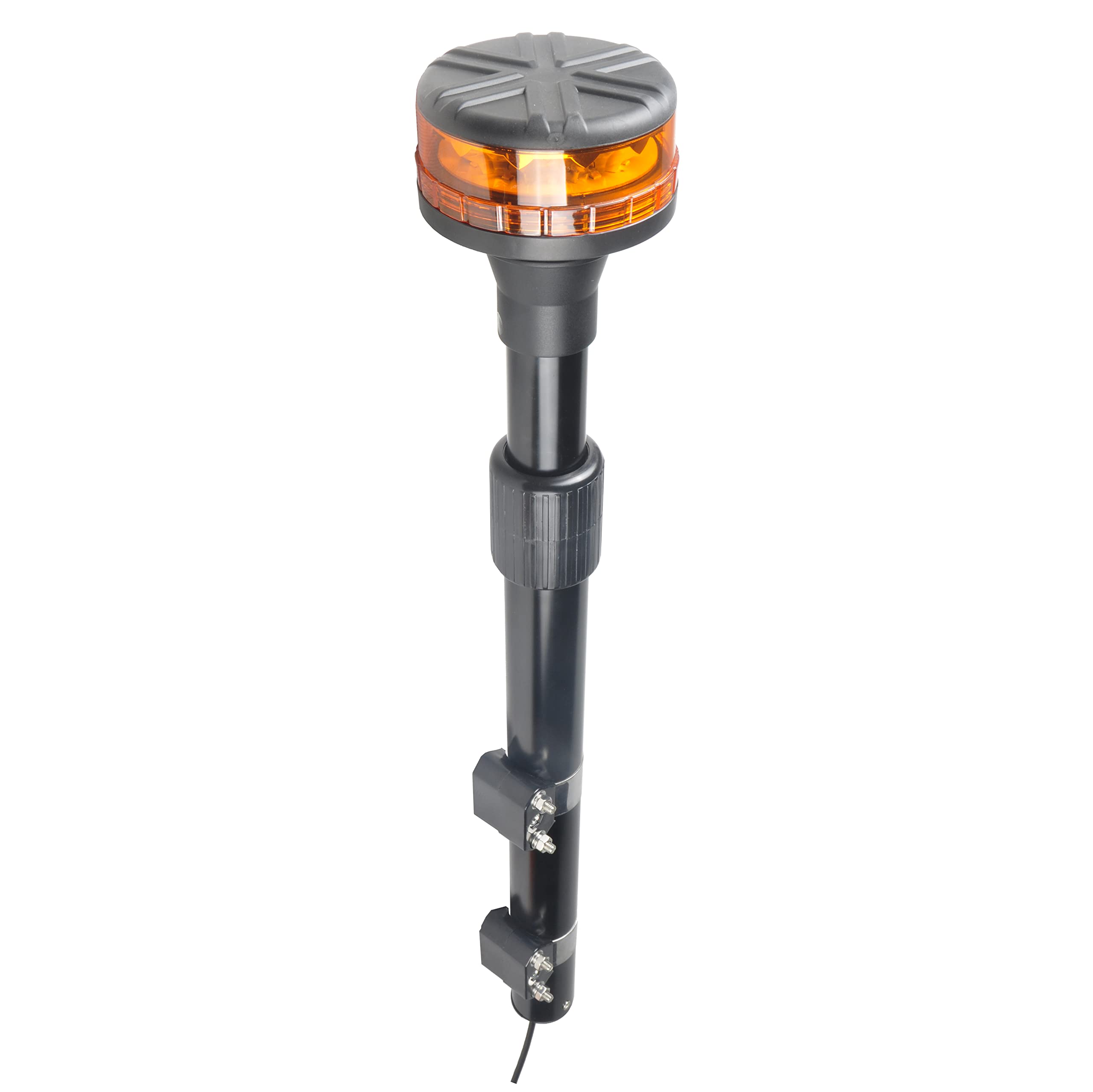 Ryme Automotive Rotativo LED Emergencia Homologado 12V-24V Ámbar Advertencia con Mástil Extensible telescópica de 650 mm a 1000 mm para motocicletas