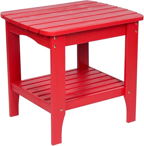 Miniatura 1 de Shine Company Mesa auxiliar rectangular de madera Long Island - Rojo chile