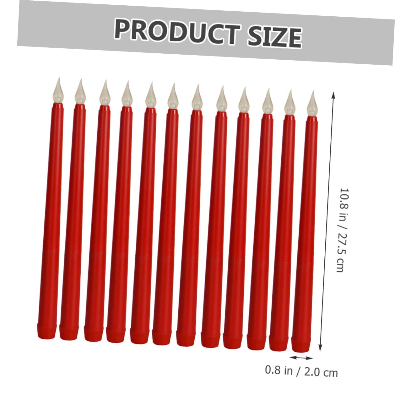 Lurrose Candele Elettriche LED senza Fiamma Rosse Alimentate a Batteria 2 X Aaa 12 Pezzi Design Realistico e Lunga Durata, per Feste e Decorazioni da Scrivania