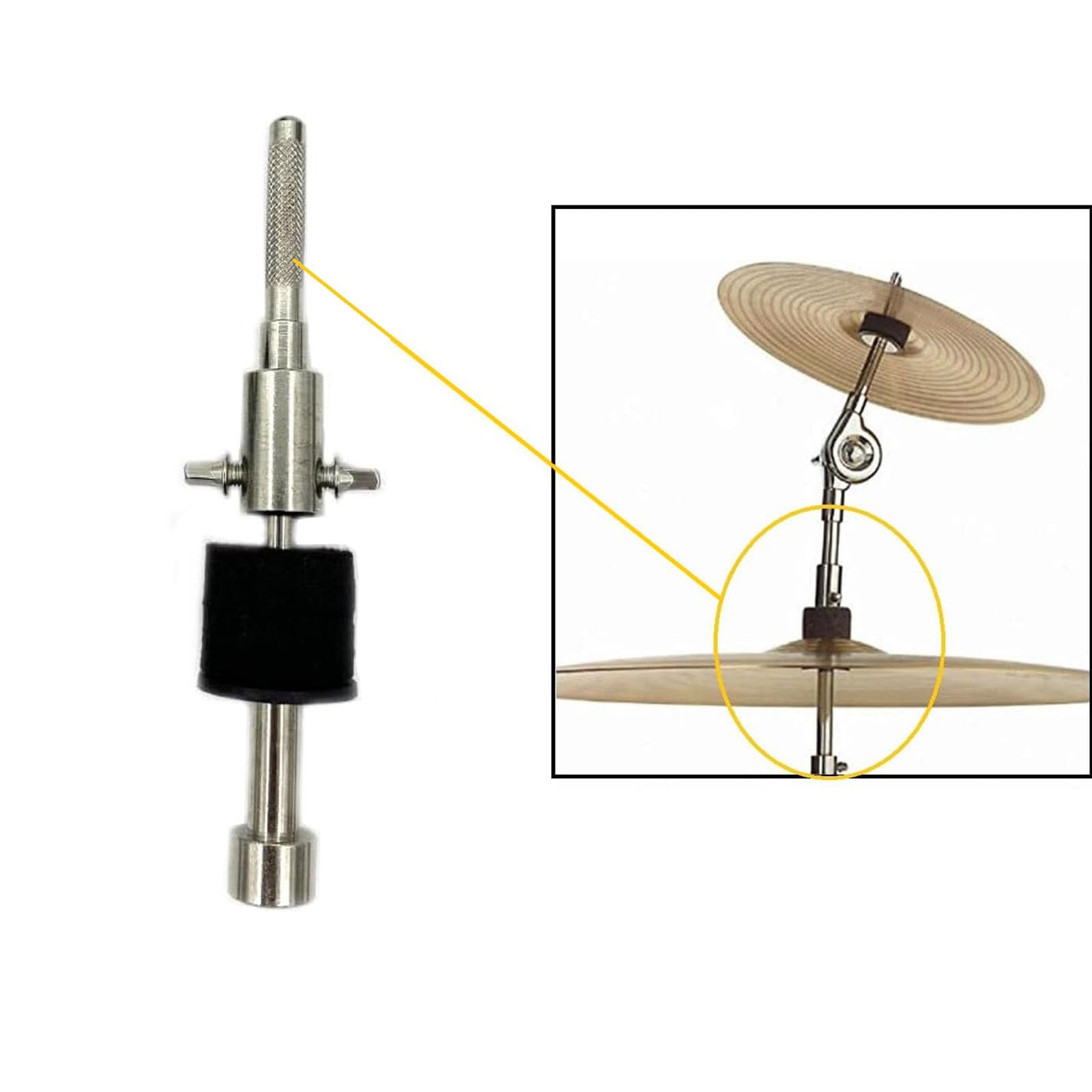 Accesorio de apilador de brazo de platillo con abrazadera múltiple, soporte de brazo ajustable de 10.2 pulgadas y apilador de platillos recto de 6.6 pulgadas para soporte de platillos de 8 mm