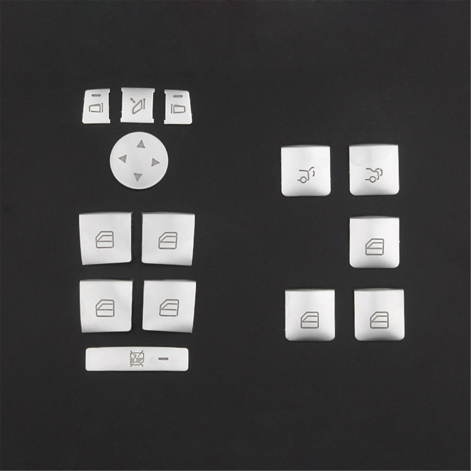 Wsbojxth One Color Repair Patch Compatible With Benz For Cla Gla Ml Gl Gle Gls A B C W204 E Class W212 Car Interior Window Glass Lifter Button Trim Sequins Stickers(Silver)