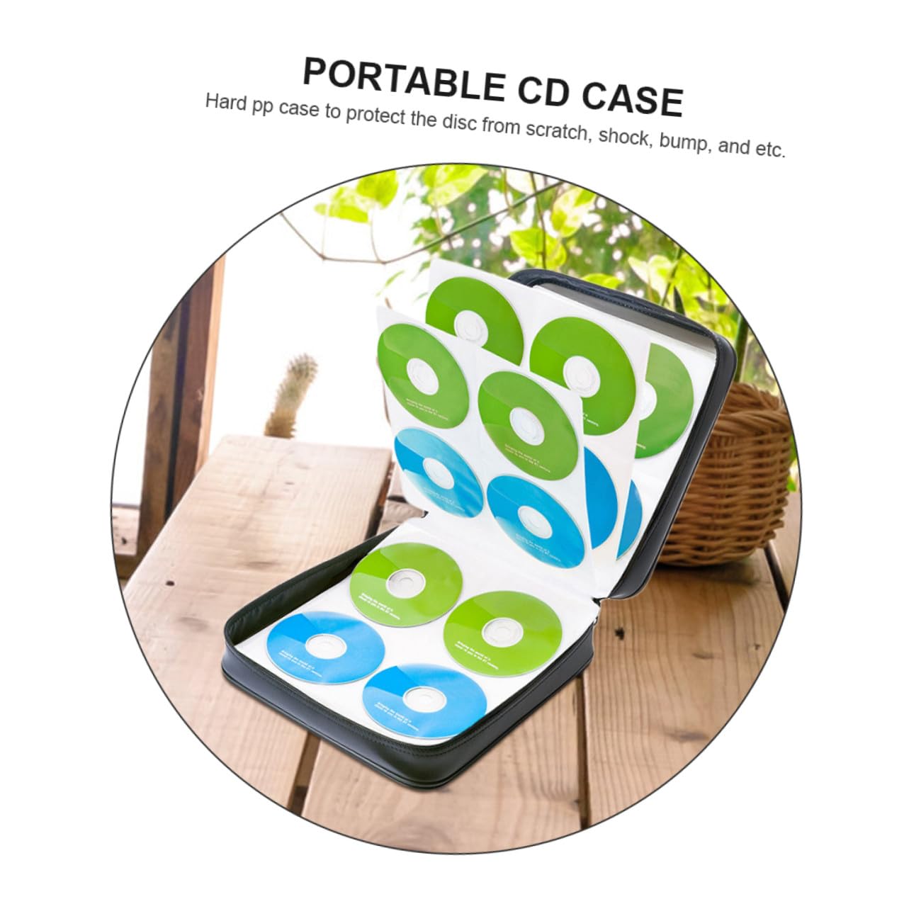 MAGICLULU Custodia Portatile per CD da 160 Pezzi Manico Ergonomico, Materiale Pp Resistente e Feltro Non Tessuto, per Casa, Auto e Viaggio