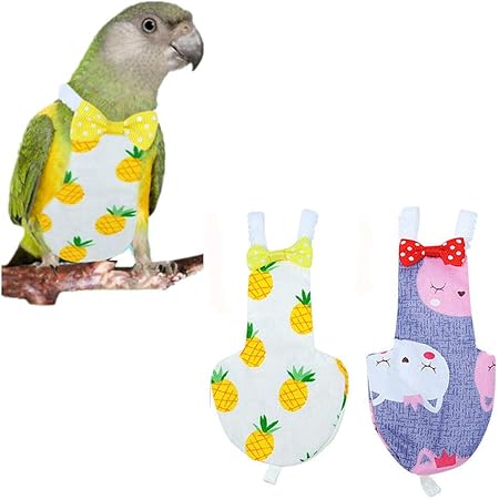 Amazon Iholly 鳥服 鳥用おむつ オウム 小鳥 インコ お尻保護おむつ かわいい 尿ウェットスーツ フライトスイート ウンコズボン 漏れ防止 調整可能 お出かけ 散歩 鳥用品 2枚セット Iholly ヘルスケア 通販