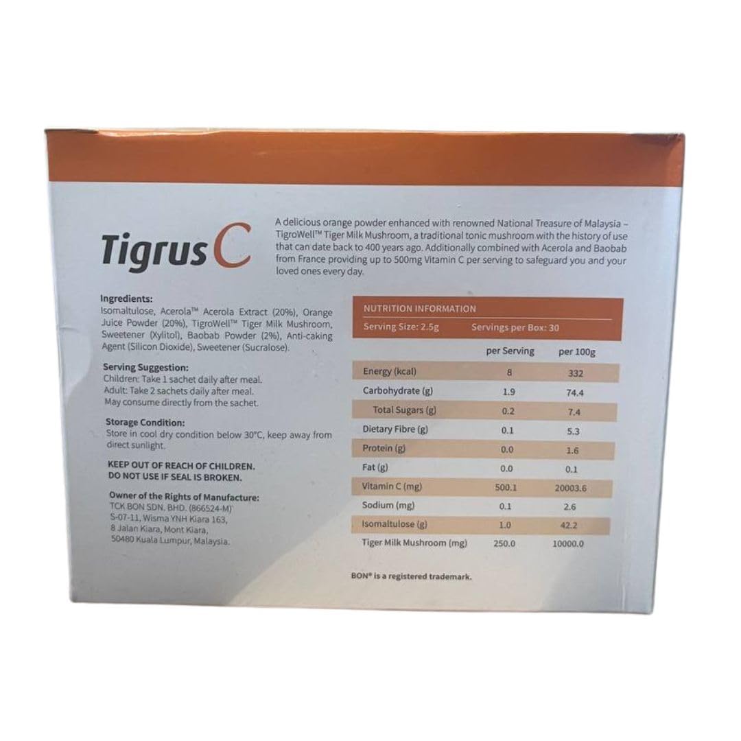 Lignosus Tiger Milk + Cereza de Barbados Acerola + Naranja + Baobab – Ideal mezcla de sopas, batidos y postres