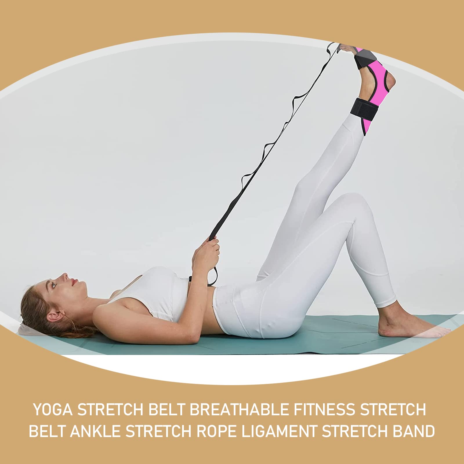 Sangle Yoga Élastique 9 Boucles 100cm - Étirement Fitness Pilates Souplesse