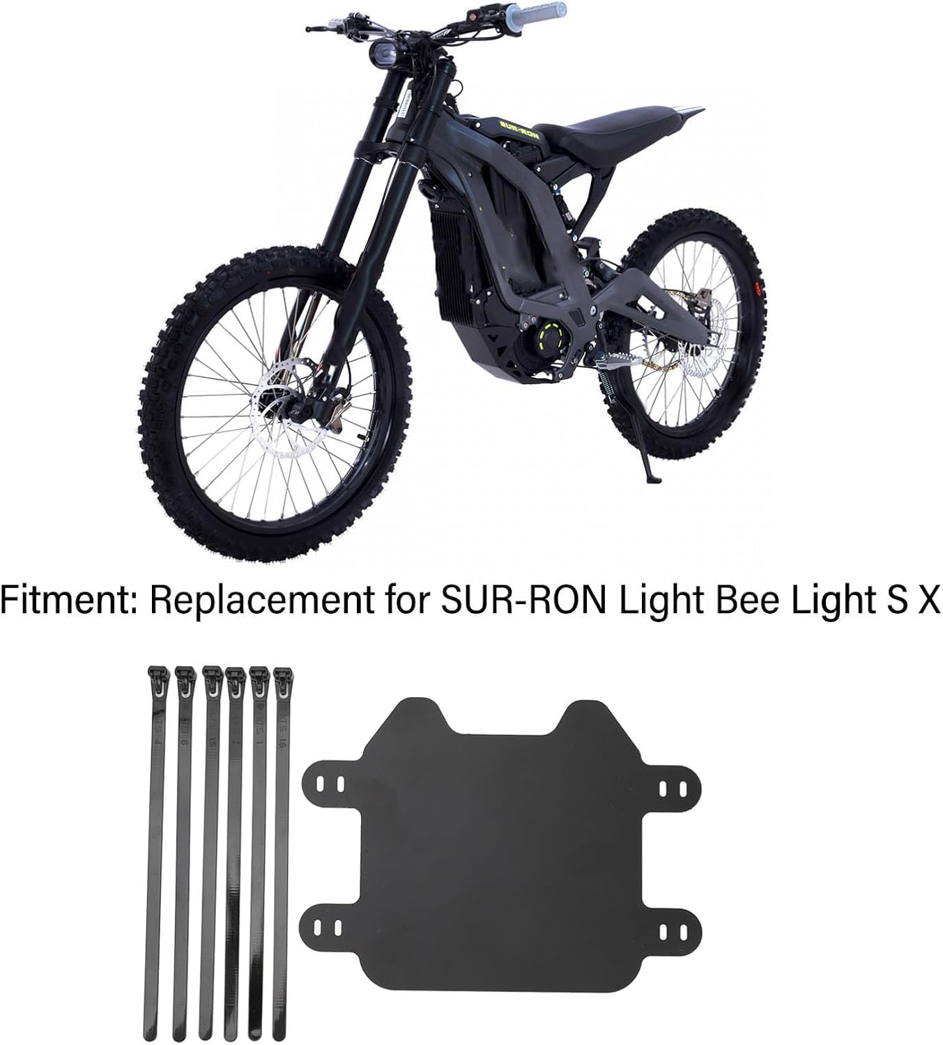 Plaque D'immatriculation Avant de Moto Noire Mate pour sur Ron Light Bee Light S X, Facile à Installer, Design Agressif, Matériau ABS avec Aspect élégant, Ajustement