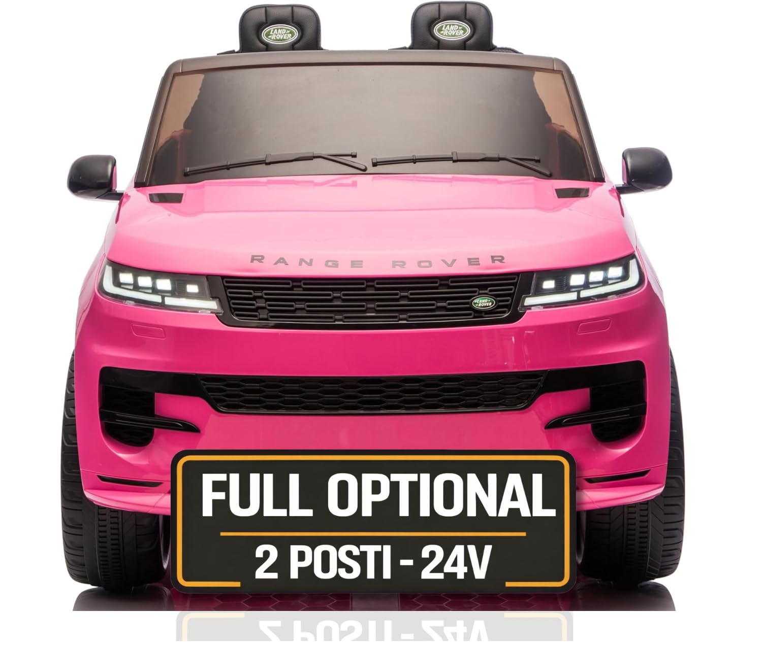 Land Rover Range Rover Sport 24V Maxi SUV Elettrico per Bambini 2 Posti - Macchina con Telecomando Sedili in Pelle Due Cinture a 3 Punti Luci LED Bluetooth Carico Massimo 60 Kg (Rosa)