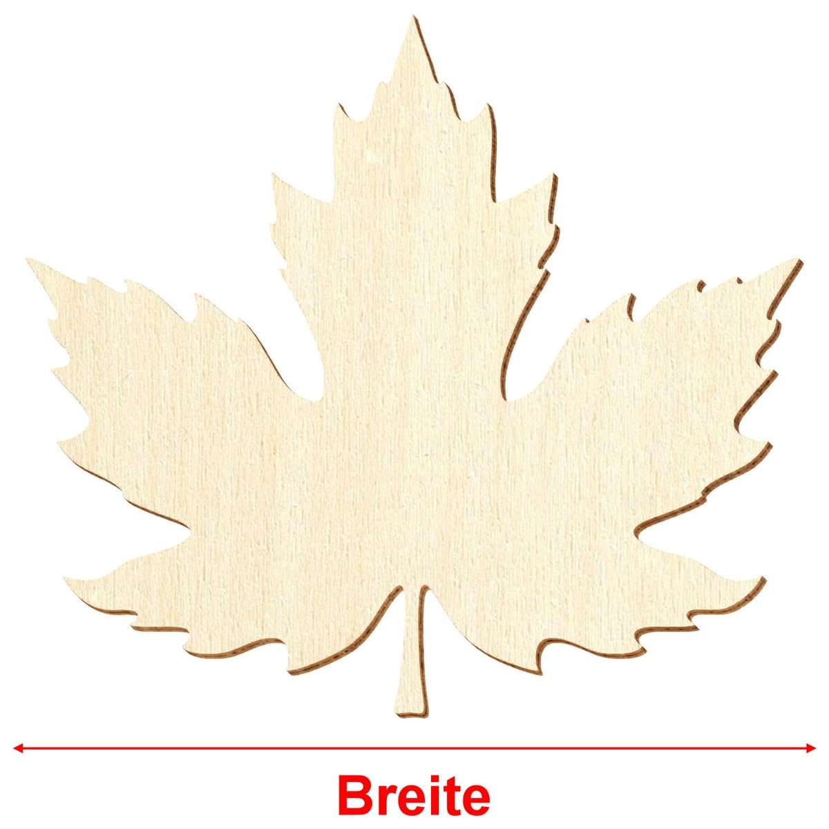 Holz Ahornblatt V1 - Deko Zuschnitte 3-50cm, Größe:10cm, Pack mit:100 Stück