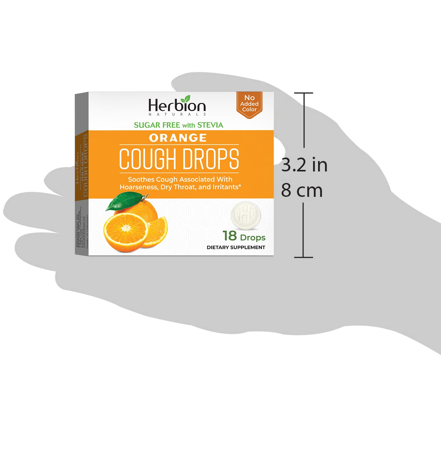 Herbion Naturals Sugar Free Cough Drops with Natural Orange Flavor