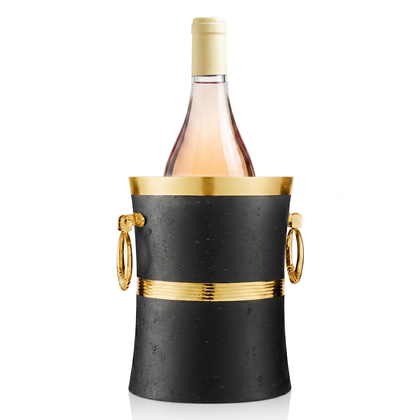 Goldfarbener Weinkühleimer für Flasche, 750 ml, Weißweinkühler, isolierter Champagner-Bier, Eiskühler, hält Wein und Getränke kalt