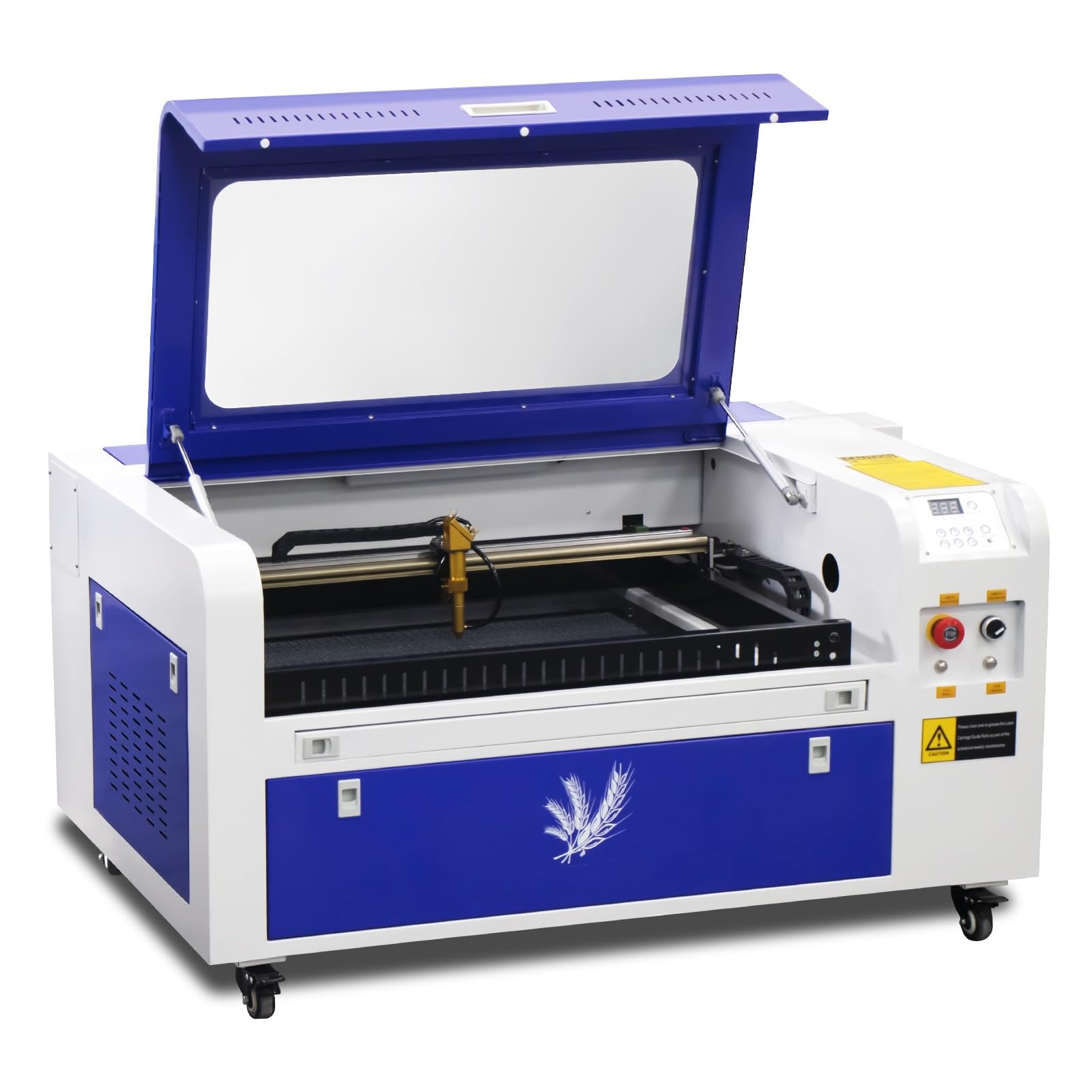 Máquina de grabado láser CO2 compacta superficie de trabajo 60 x 40 cm potencia 60 W pequeña máquina de corte láser profesional láser Engraver Cutter, para cuero, tela, cristal, vidrio orgánico