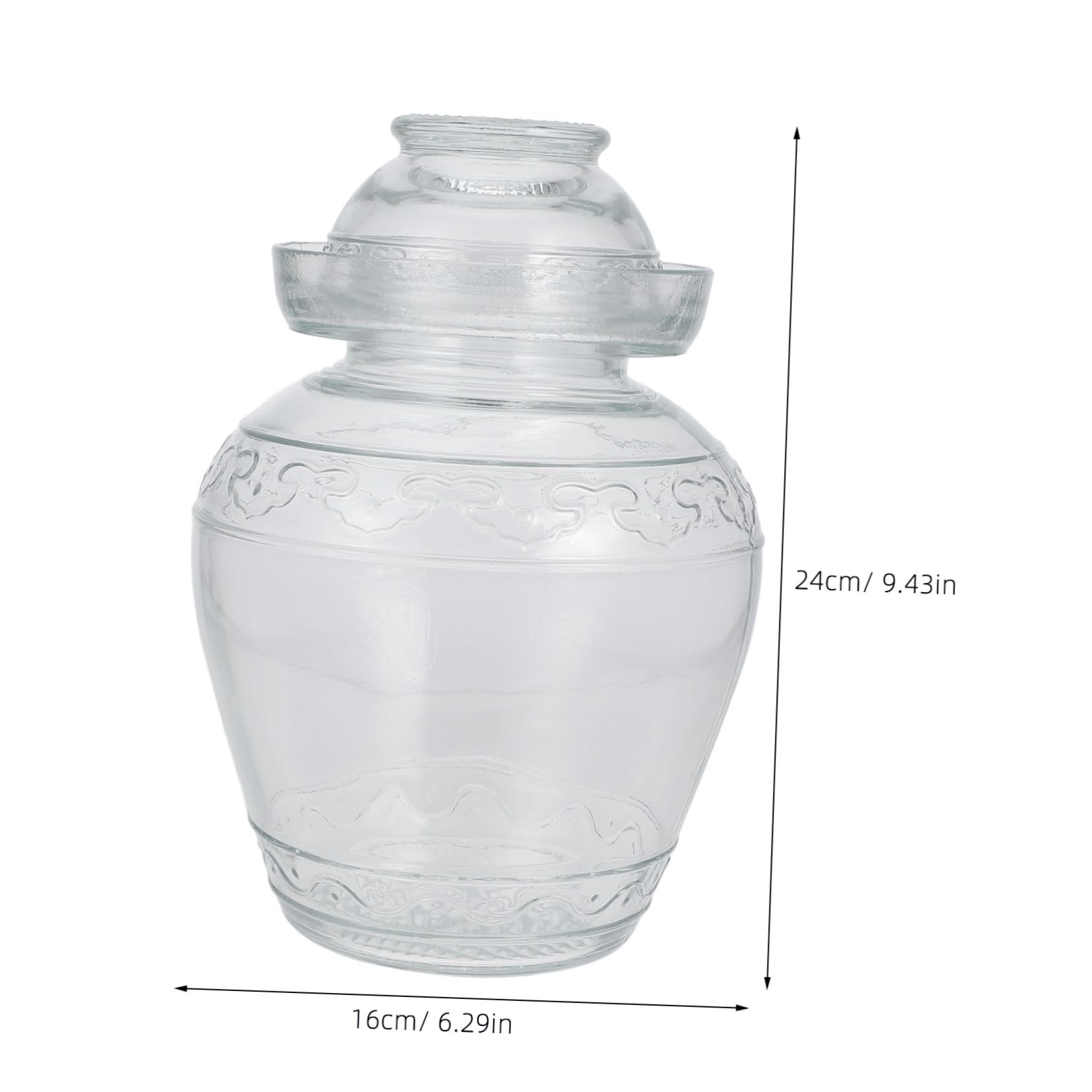 Gatuida Gurkenglas aus Glas, Transparent, für Lebensmittel, Küche | Großes Fassungsvermögen, Lebensmittelversiegelt, Schlichtes Modernes Design