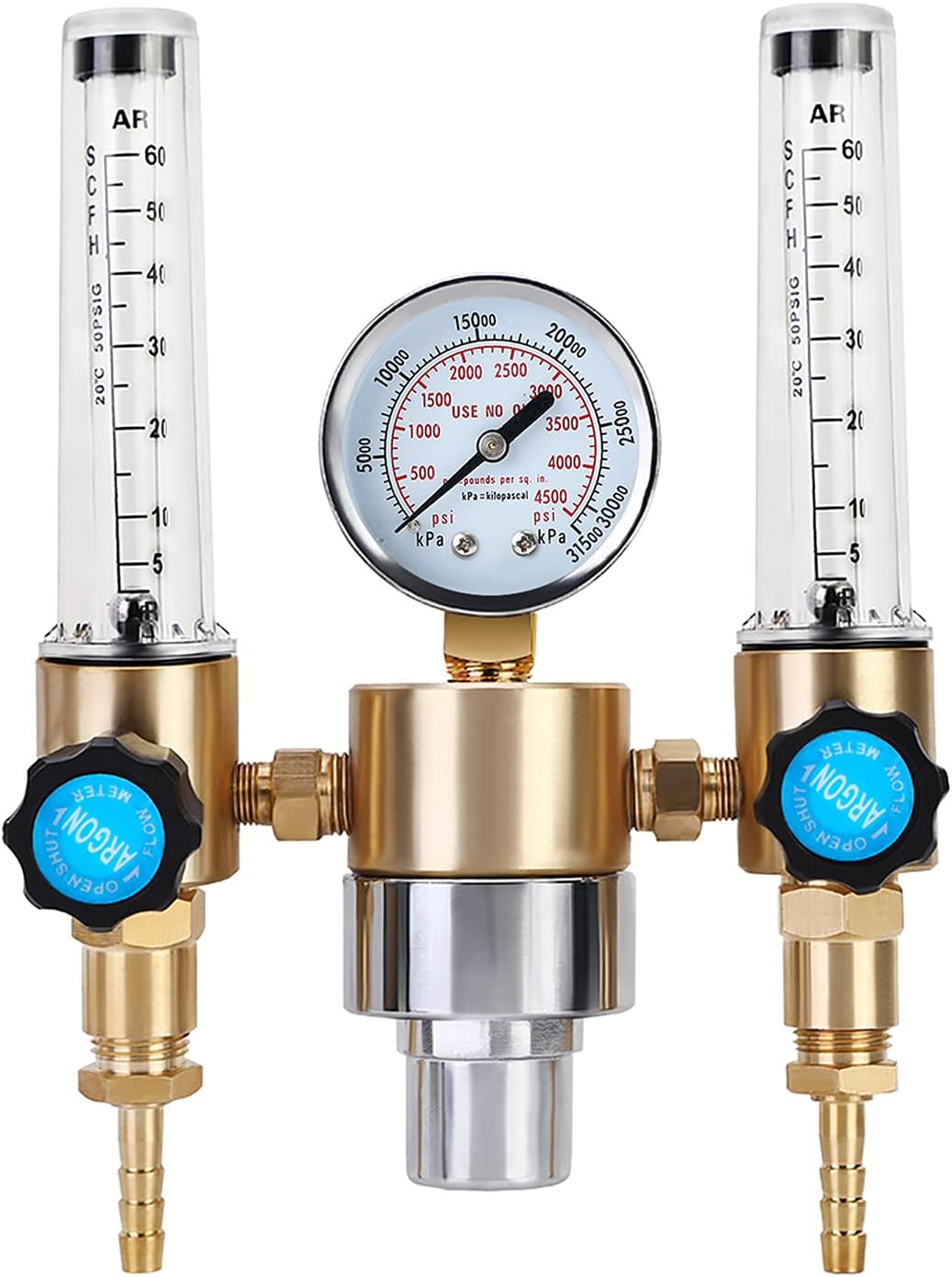 Product Deal BETOOLL Argon/CO2 MIG TIG Flow meter Gas Regulator Gauge 0-60 SCFH 0-4500 Psi CGA580 Inlet Connection