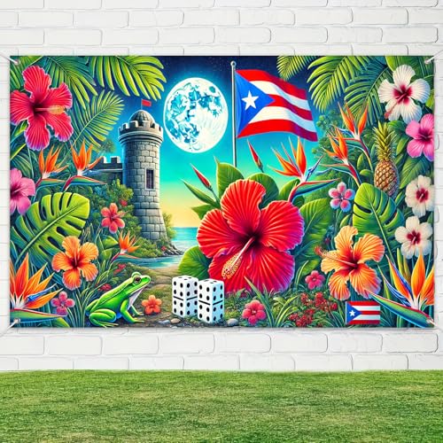 Banner Puerto Rico 71 x 43 pulgadas fondo tropical miniatura 4